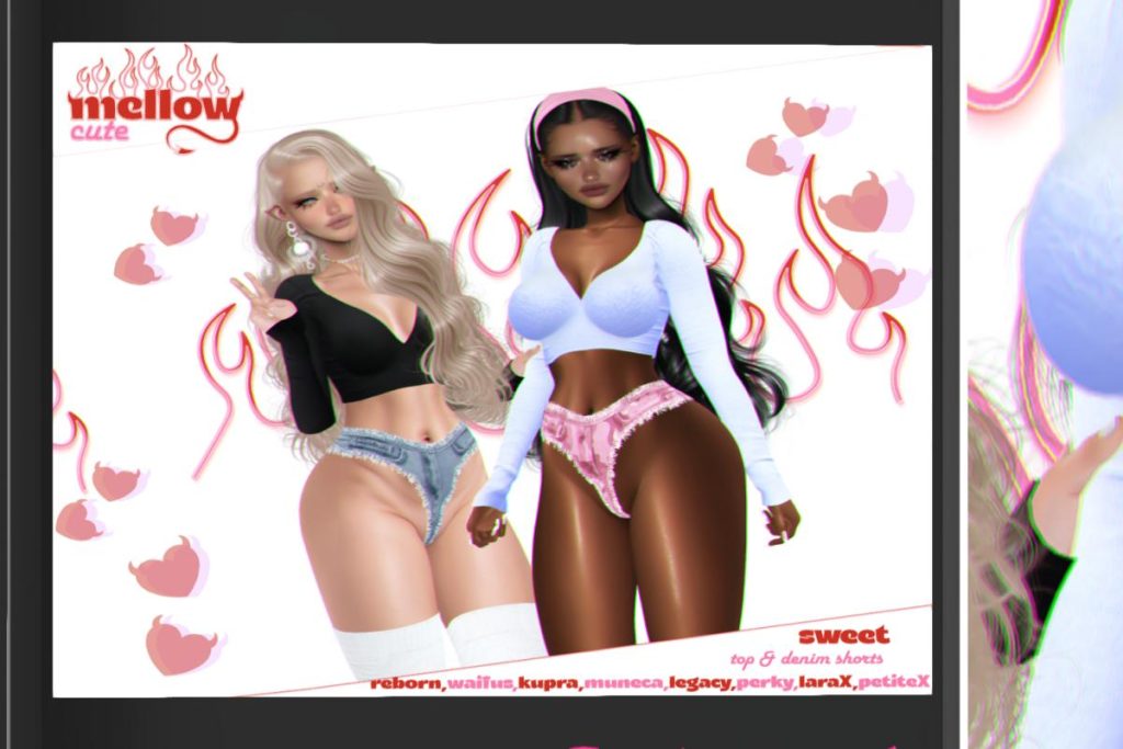 Sweet Top &amp; Shorts - Inithium/Legacy/MaitreyaX/Reborn/Yentements/+mods, L$269 each/L$1299 each FP