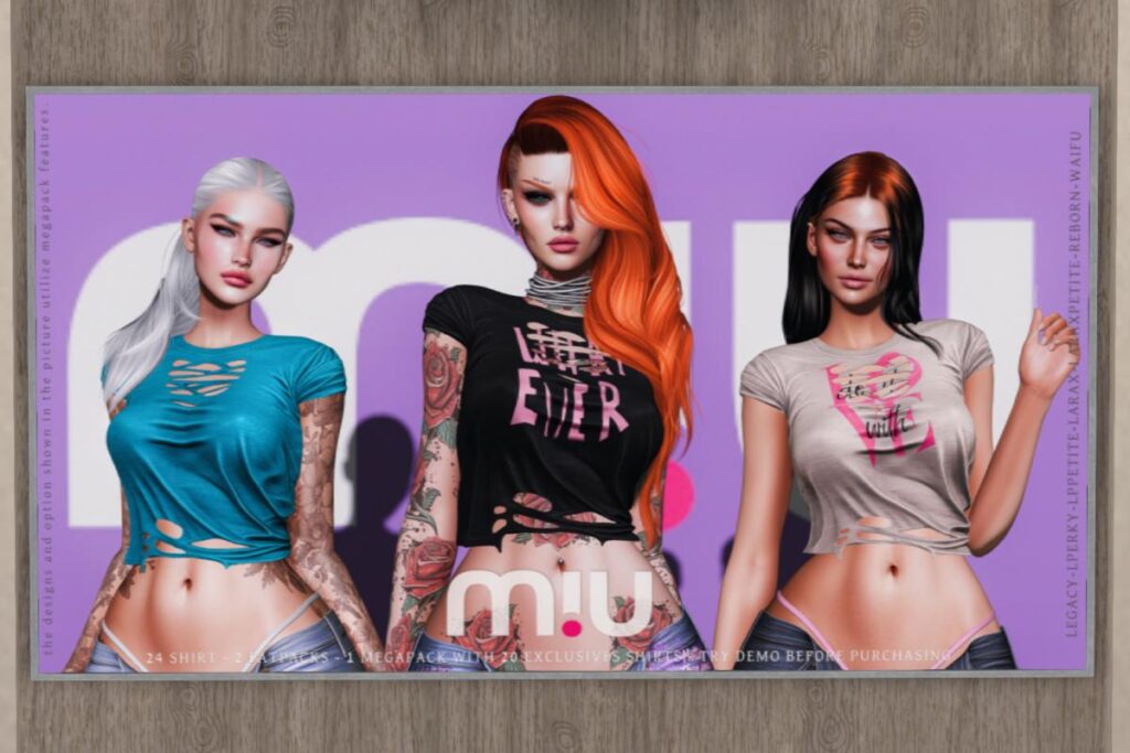 Ferox Tee - Legacy/MaitreyaX/Reborn/+mods, L$288 each/L$1688 FP/L$3088 MP