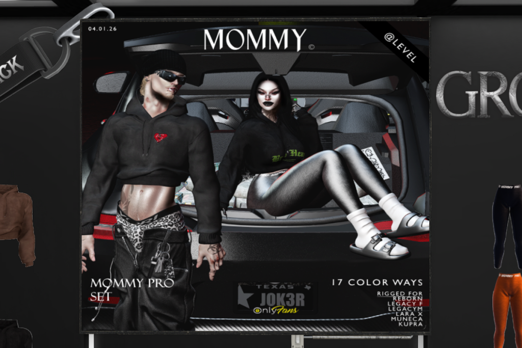 Pro Hoodies, Leggings, Socks and Slides - Inithium/Legacy F+M/MaitreyaX/Reborn/Yentements, L$333 each/L$1299-L$1699 each FP/L$3499 MP