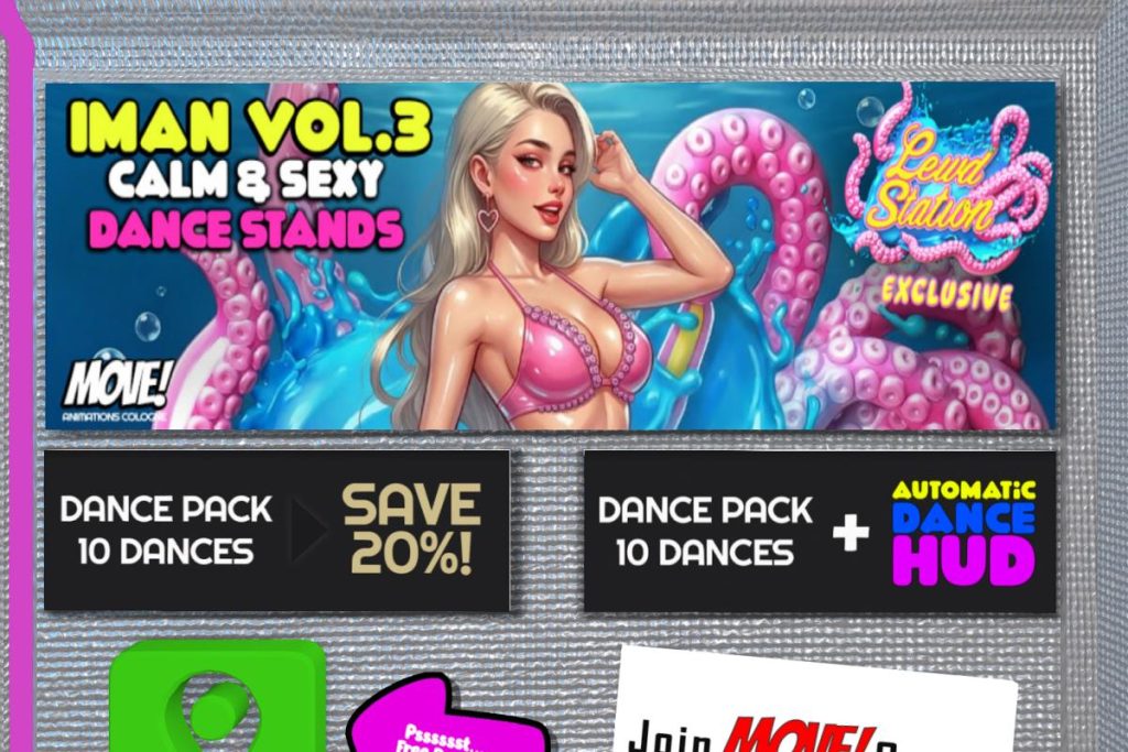 Iman Vol.3 Dance Stands, L$300 each/L$2399 FP