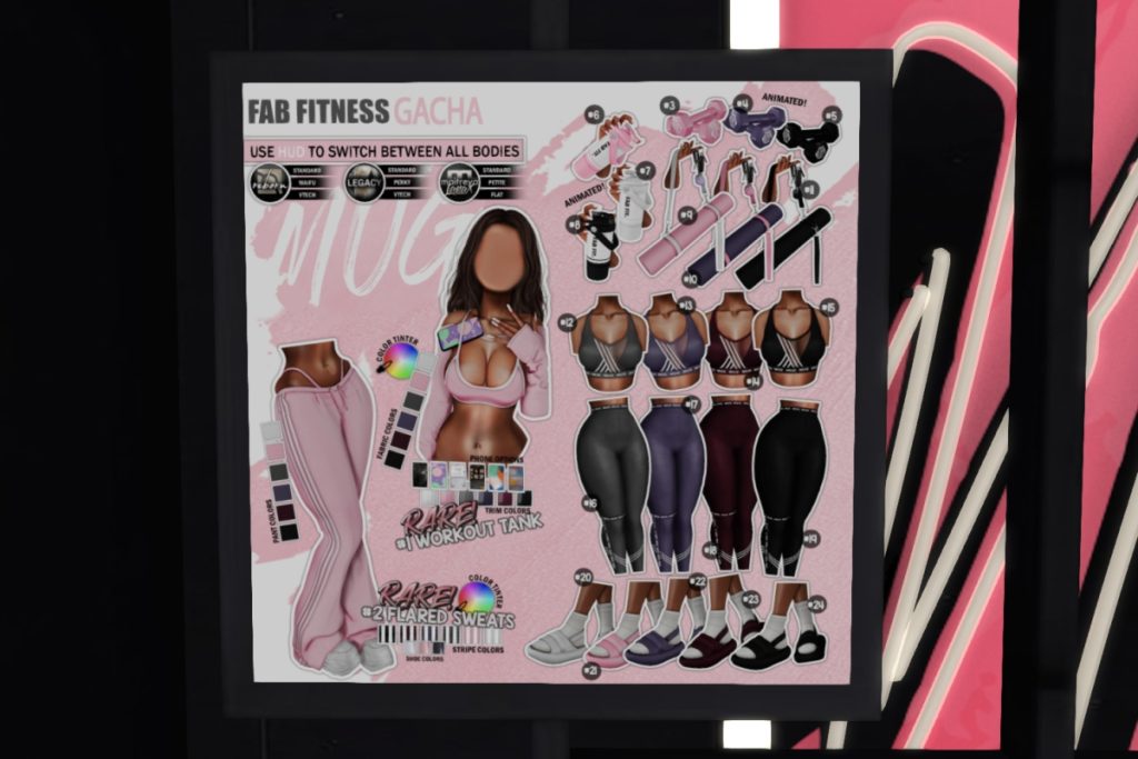 Fab Fitness Gacha, L$79 per play