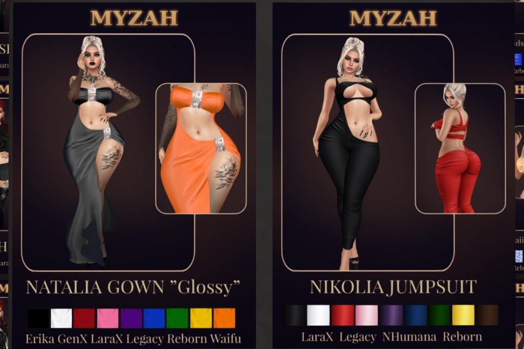 Natalia Gown - Erika/GenX/Legacy/MaitreyaX/Reborn/+mods, L$209 | Nikolia Jumpsuit - Legacy/MaitreyaX/Nhumana/Reborn, L$229