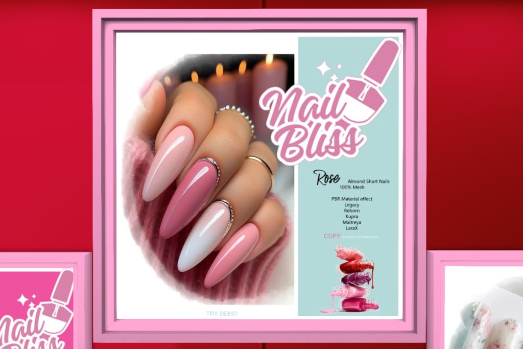 Rose Nails - Inithium/Legacy/Maitreya/Reborn, L$280