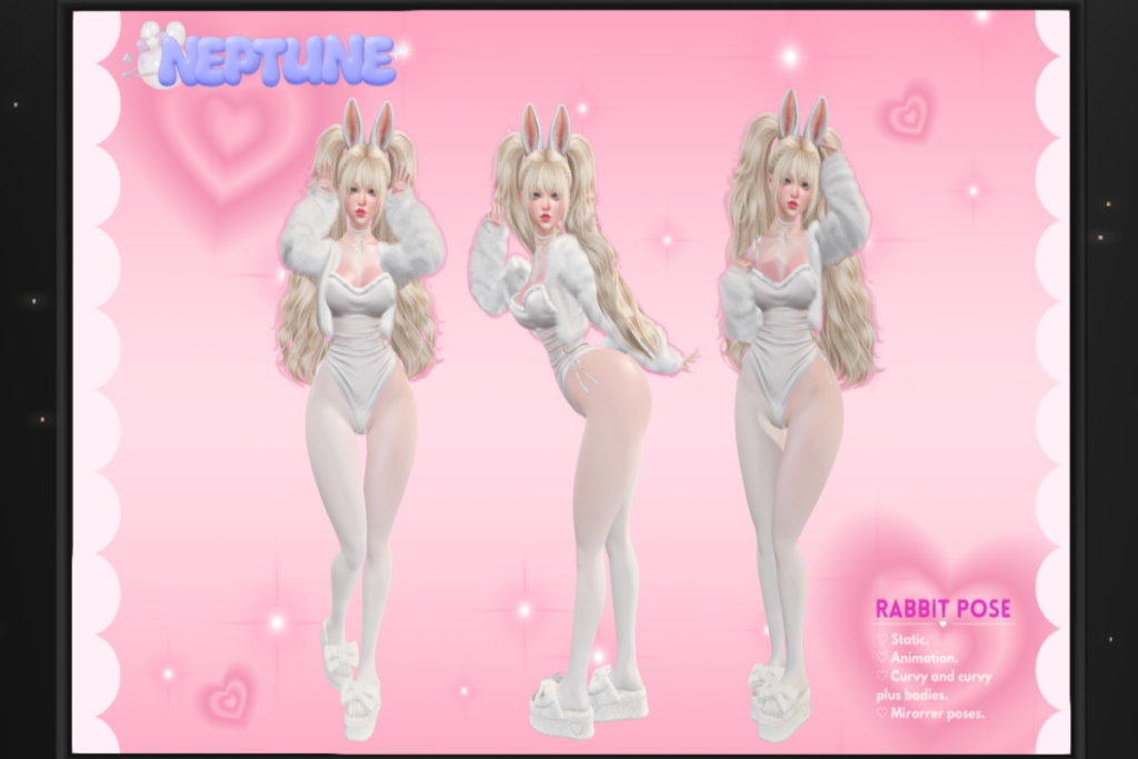 Rabbit Poses, L$299-L$399 each