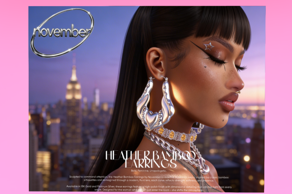 Heather Bamboo Earrings, L$399 each/L$599 FP