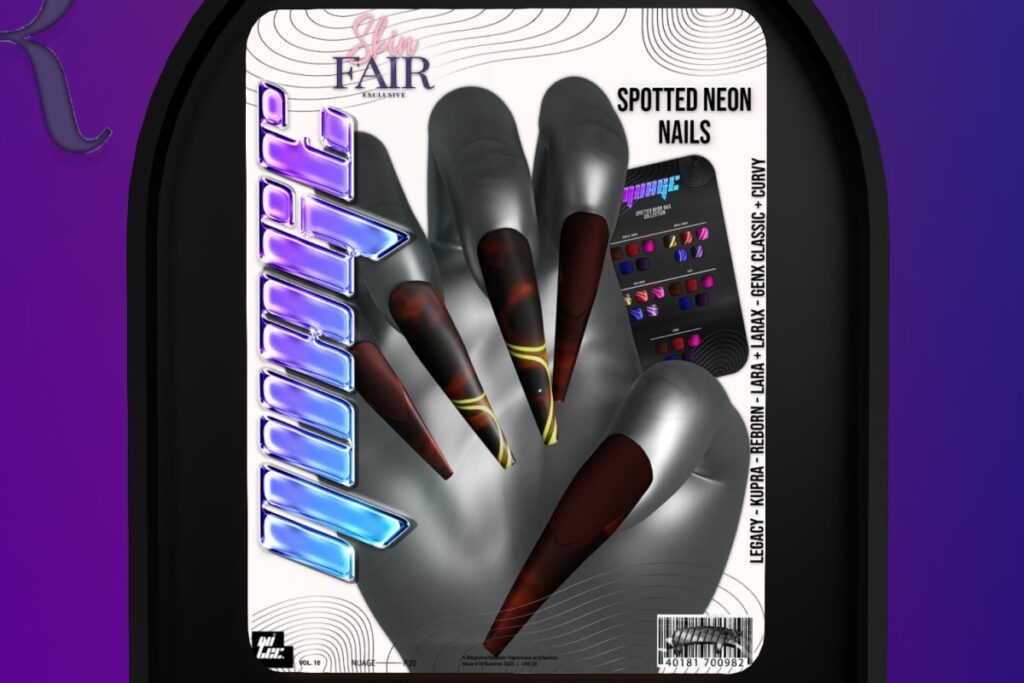 Spotted Neon Nails - GenX/Inithium/Legacy/Maitreya/Reborn/+mods, L$399 each/L$899 FP