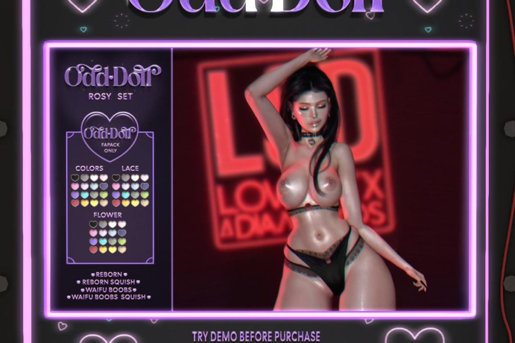 Rosy Set - Reborn/+mods, L$499 each/L$2999 FP