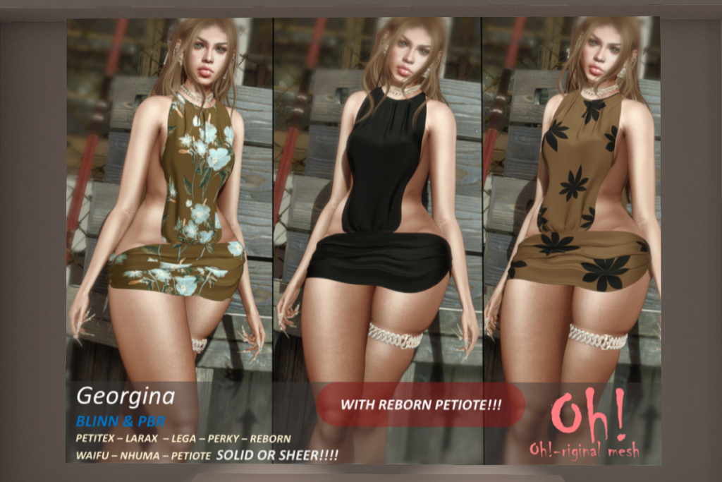 Georgina Dress - Legacy/MaitreyaX/Nhumana/Reborn/+mods, L$699 each/L$1999 FP