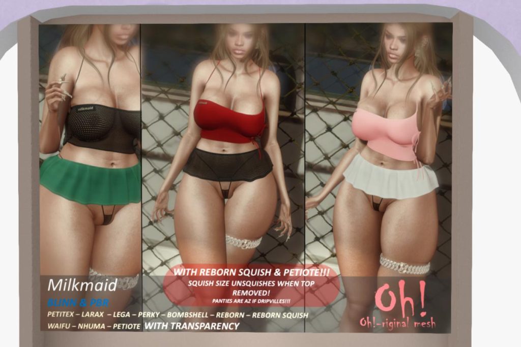 Milkmaid Outfit - Legacy/MaitreyaX/Nhumana/Reborn/+mods, L$699 each/L$1999 FP