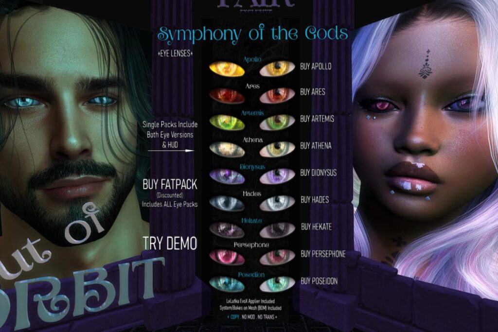 Symphony of the Gods Eyes - BOM/EvoX, L$177 each/L$799 FP