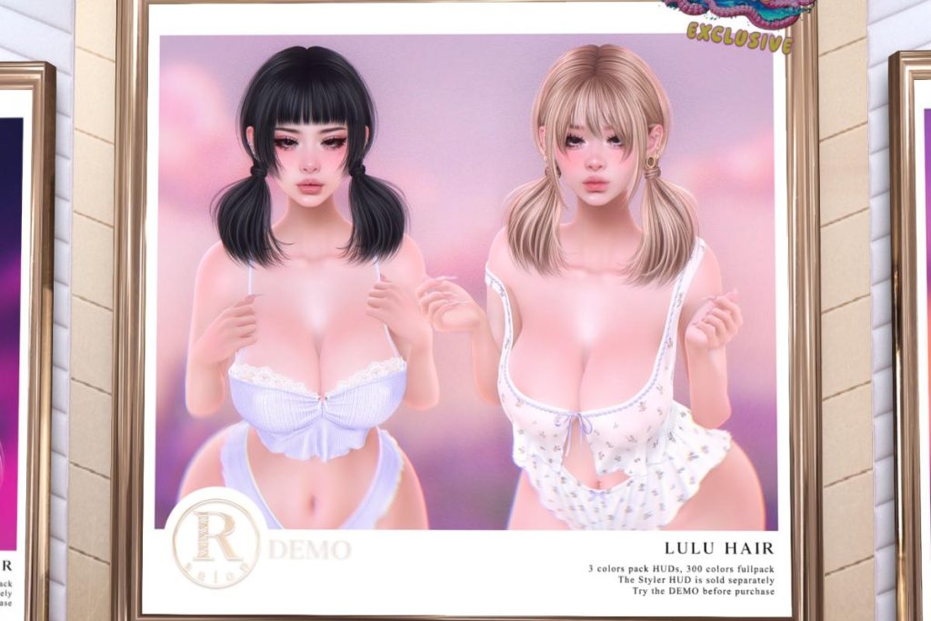 Lulu Hair, L$355 each/L$955 FP