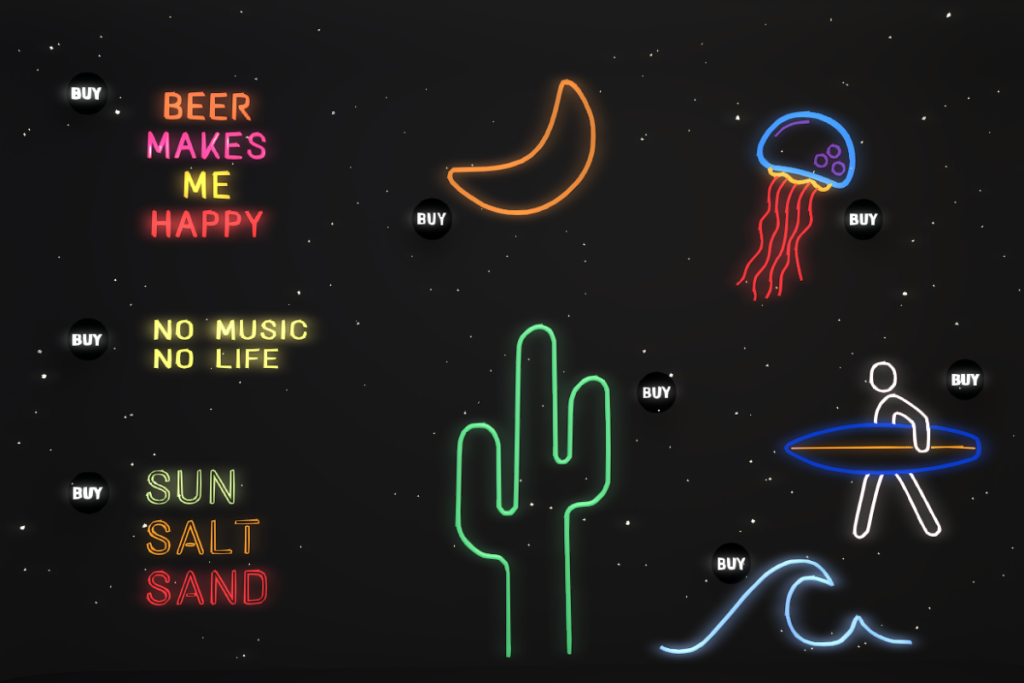 Neon Sounds, L$129 each/L$390 FP