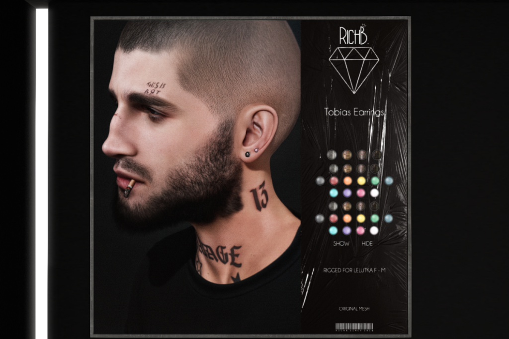 Tobias Earrings - EvoX F+M Ears, L$350