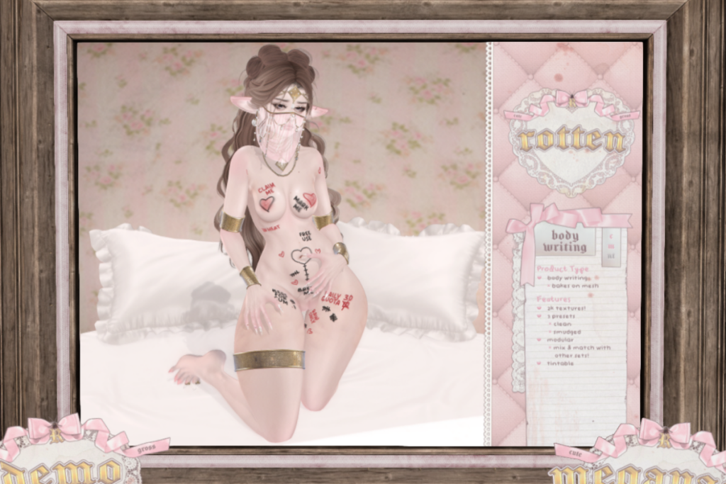 Body Writing Tattoo - BOM, L$499 each/L$699 each FP/L$1399 MP