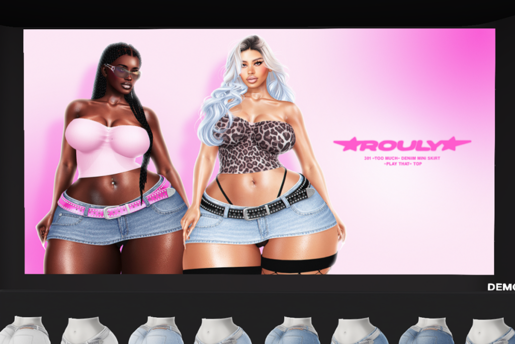 Play that Top and Too Much Denim Mini Skirt - Legacy/Reborn/Yentements/+mods, L$299 each/L$1299-L$1599 each FP