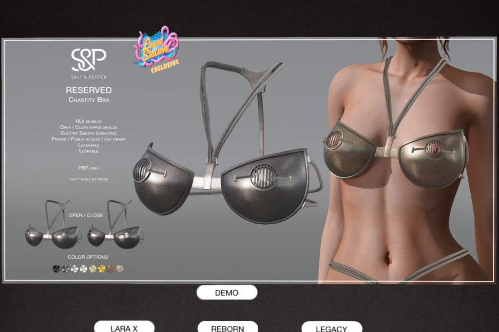 Chastity Bra - Legacy/MaitreyaX/Reborn/+mods, L$1199 each