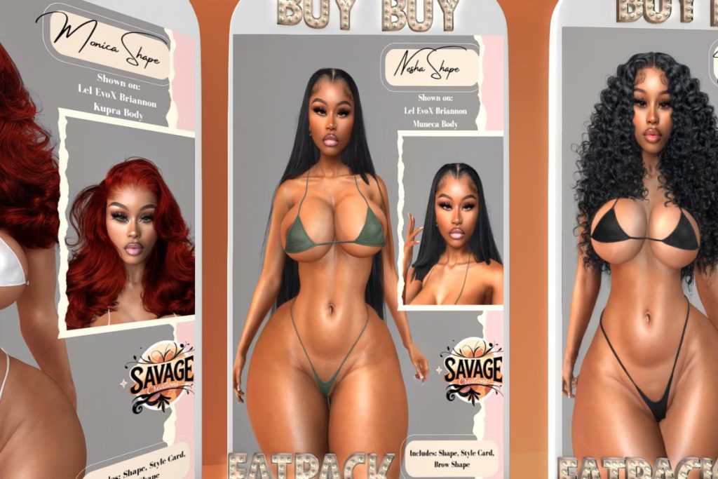 Nesha Shape - EvoX Briannon/Inithium/Yentements, L$1000 each/L$1850 FP