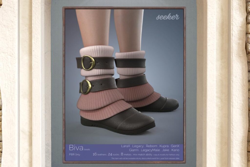 Biva Boots - see ad for fits, L349 each/L$1299 FP