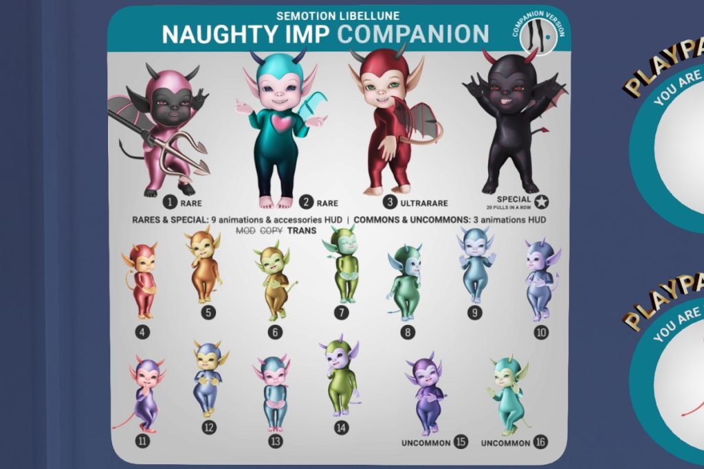 Naughty Imp Companion, L$88 each