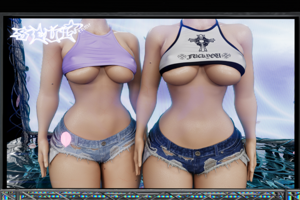 Mona Top and Foxy Shorts - Inithium/Legacy/Reborn/Yentements/+mods, L$265 each