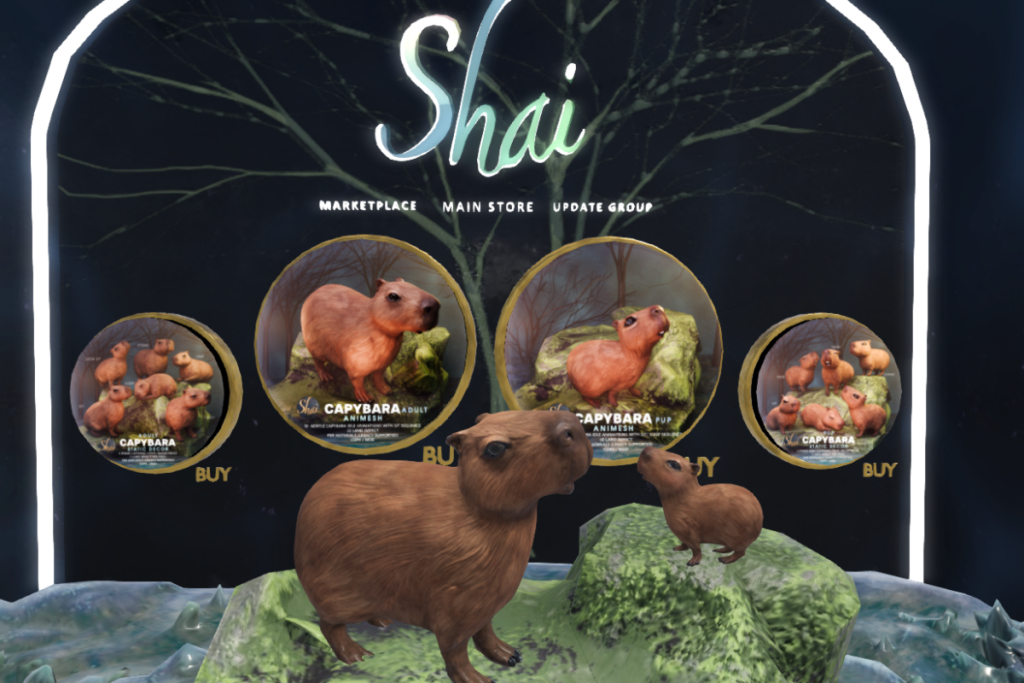 Capybara Pup and Adult Animesh and Decor, L$699-L$1299 each