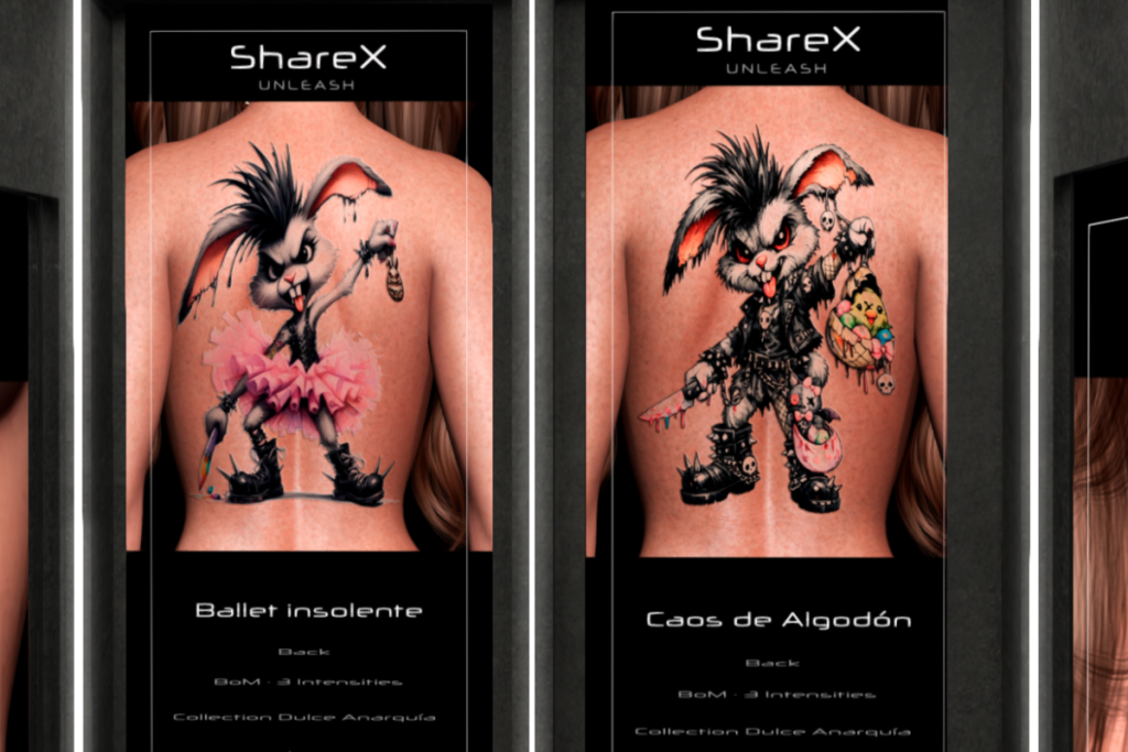 Ballet Insolente Back Tattoo - BOM, L$250 | Caos de Algodon Back Tattoo - BOM, L$250