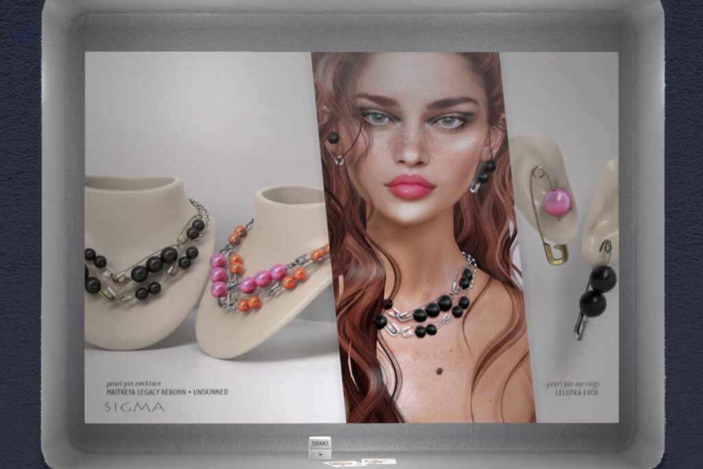Pearl Pin Necklace &amp; Earrings - Legacy/Maitreya/Reborn, L$288