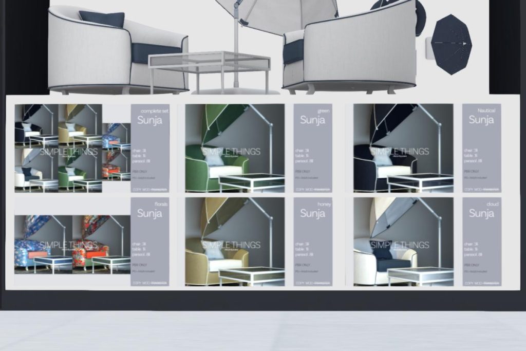 Sunja Set, L$250 each/L$500 FP