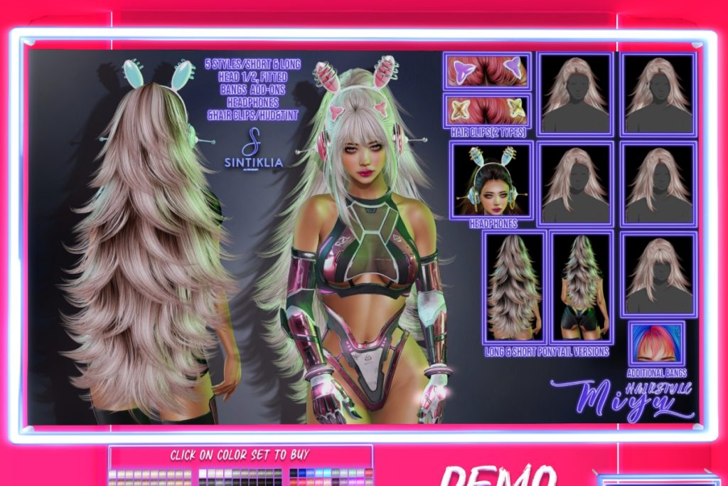 Miyu Hair, L$350 each/L$750 FP