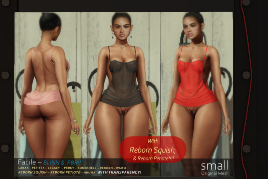 Facile Dress - Legacy/MaitreyaX/Nhumana/Reborn/+mods, L$699 each/L$1999 FP