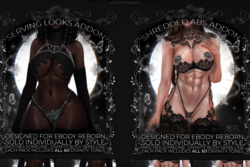 Serving Looks Add-On - BOM, L$775 each/L$2850 FP | Shredded Abs Add-On - BOM, L$775 each/L$2075 FP