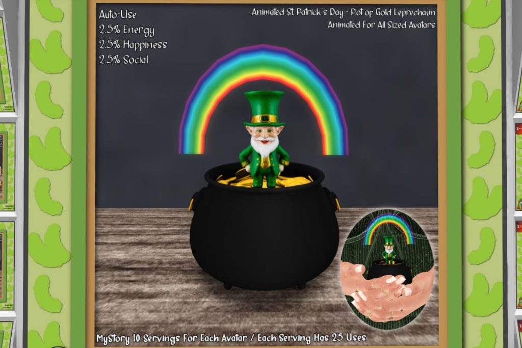 St. Patricks Day Pot of Gold Leprechaun, L$99