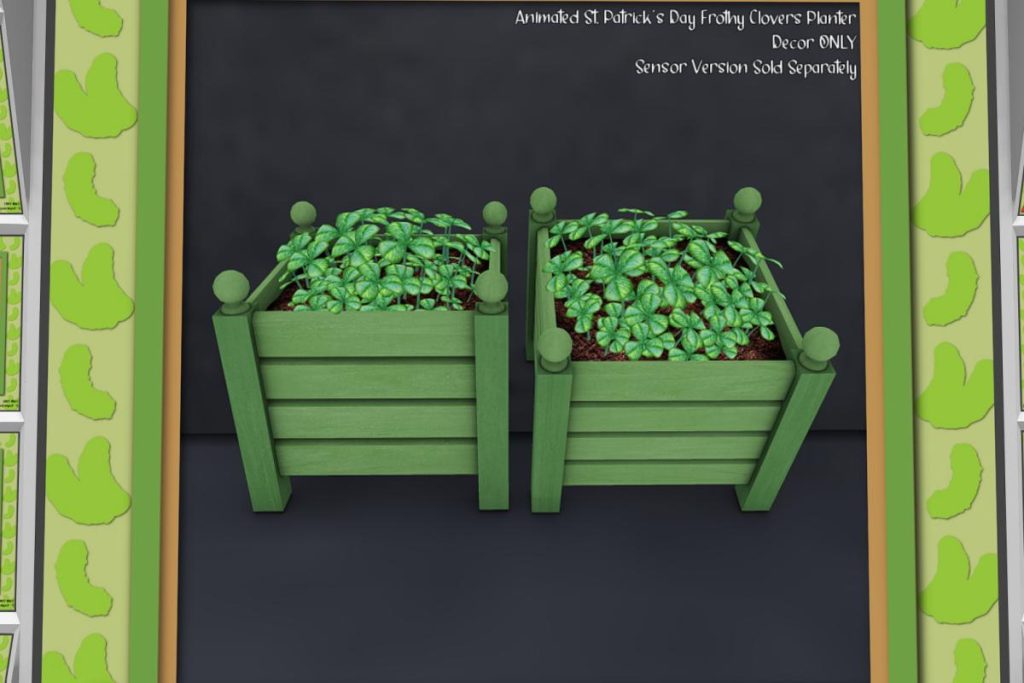 St. Patrick's Day Frothy Clovers Planter, L$99