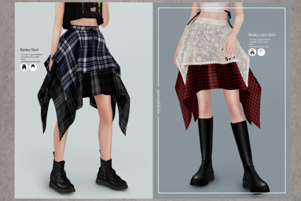 Bailey Skirt &amp; Bailey Lace Skirt - Legacy/Maitreya/Reborn, L$388each/L$888 each FP
