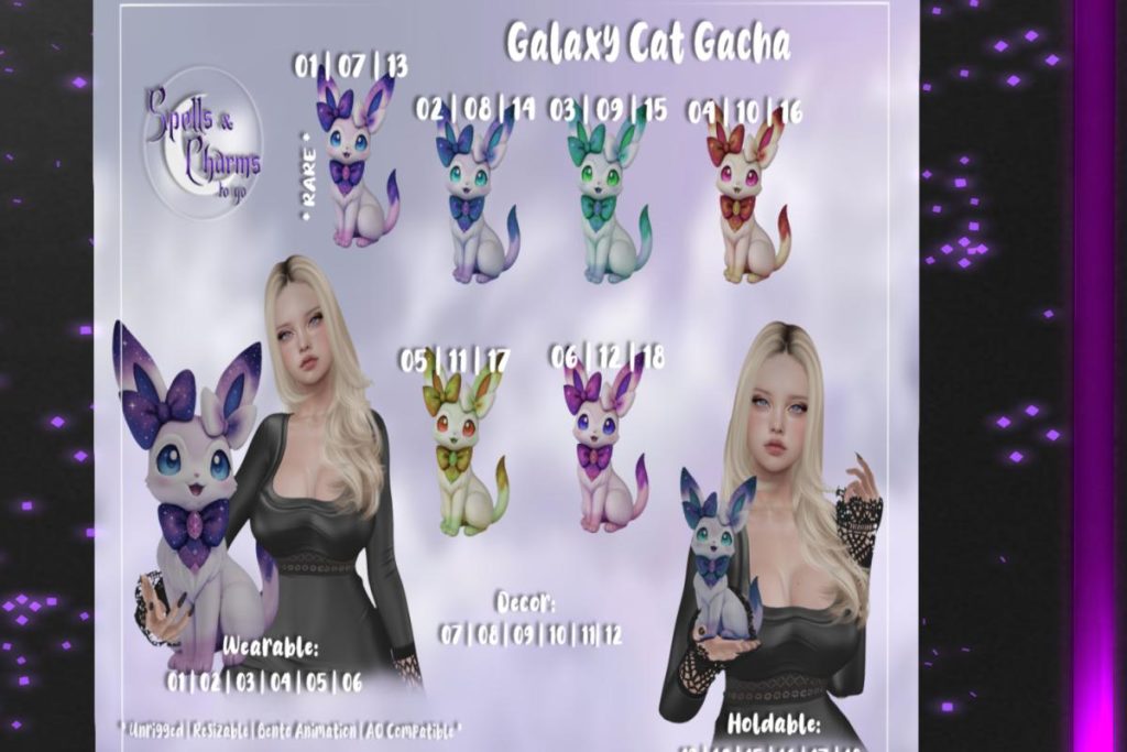 Galaxy Cat Gacha, L$75 per pull