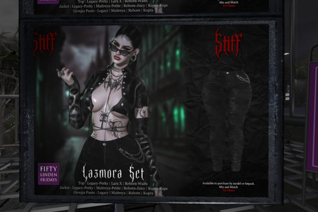 Lazmora Set - Legacy/MaitreyaX/Reborn/+mods	<a href="http://maps.secondlife.com/secondlife/Dream%20Isles/29/193/601" target="_blank">Teleport</a>