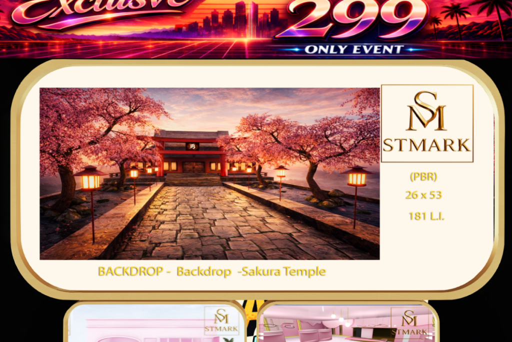 Sakura Temple Backdrop, L$299