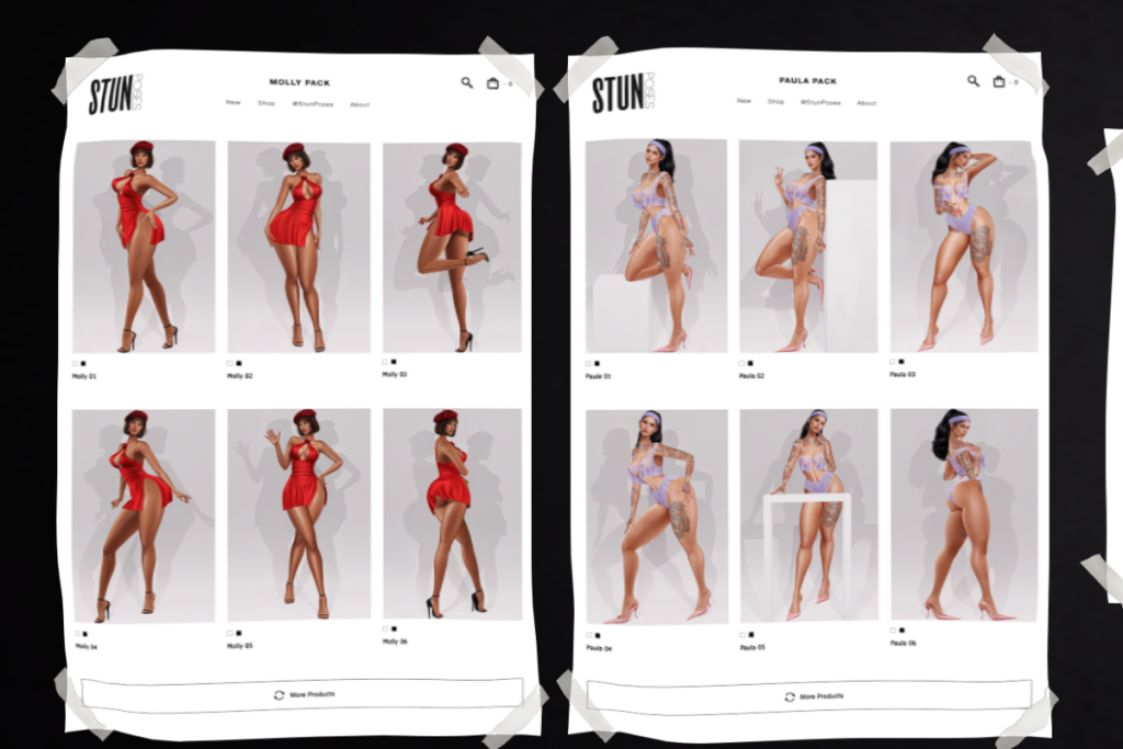 Molly and Paula Poses, L$60 each/L$300 each FP