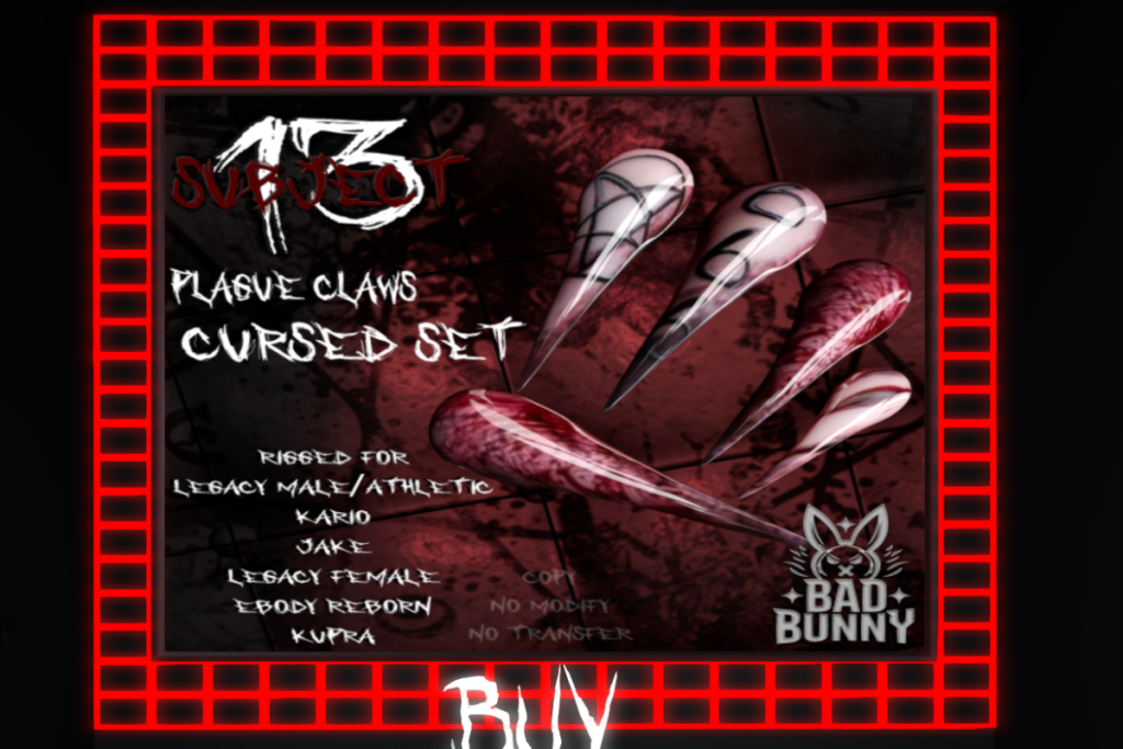 Plague Claws Cursed Set - Inithium/Jake/Legacy F+M/Kario/Legacy F+M/Reborn/+mods, L$275