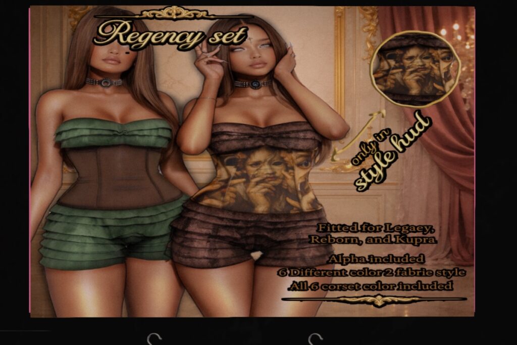 Regency Set - Inthium/Legacy/Reborn/+Mods, L$155-L$255 each/L$999 FP