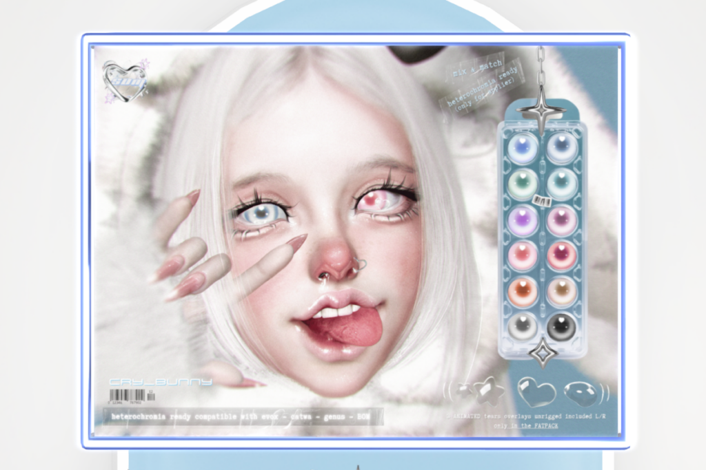 Cry Bunny Eyes - BOM/Catwa/EvoX/Genus, L$199 each/L$499 FP