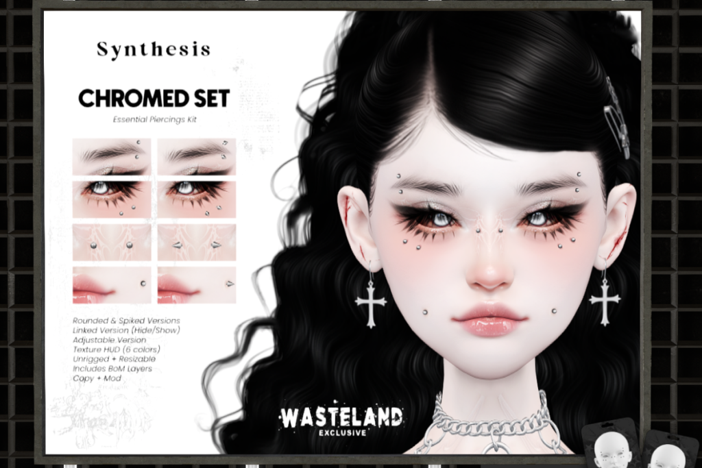 Chromed Piercing Set, L$499 each/L$799 FP