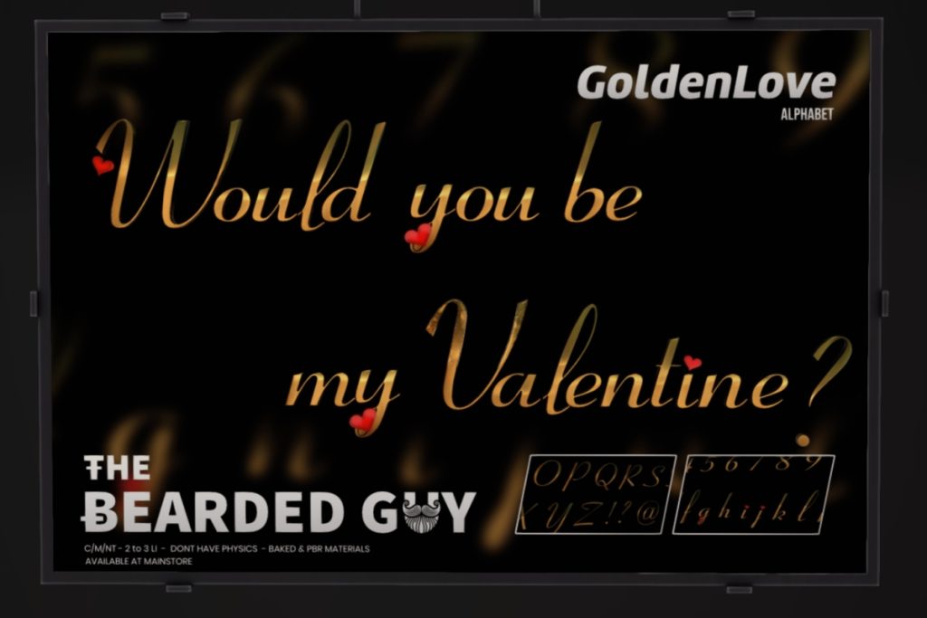 Golden Love Alphabet, L$299