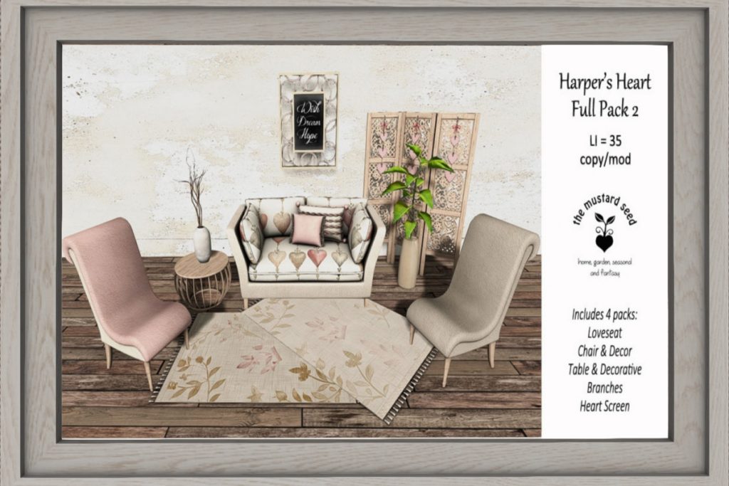 Harper's Heart Decor Set, L$394