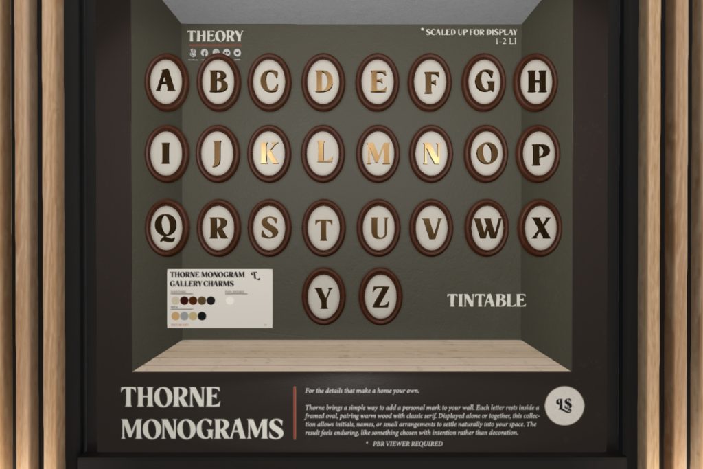 Thorne Monograms, L$525