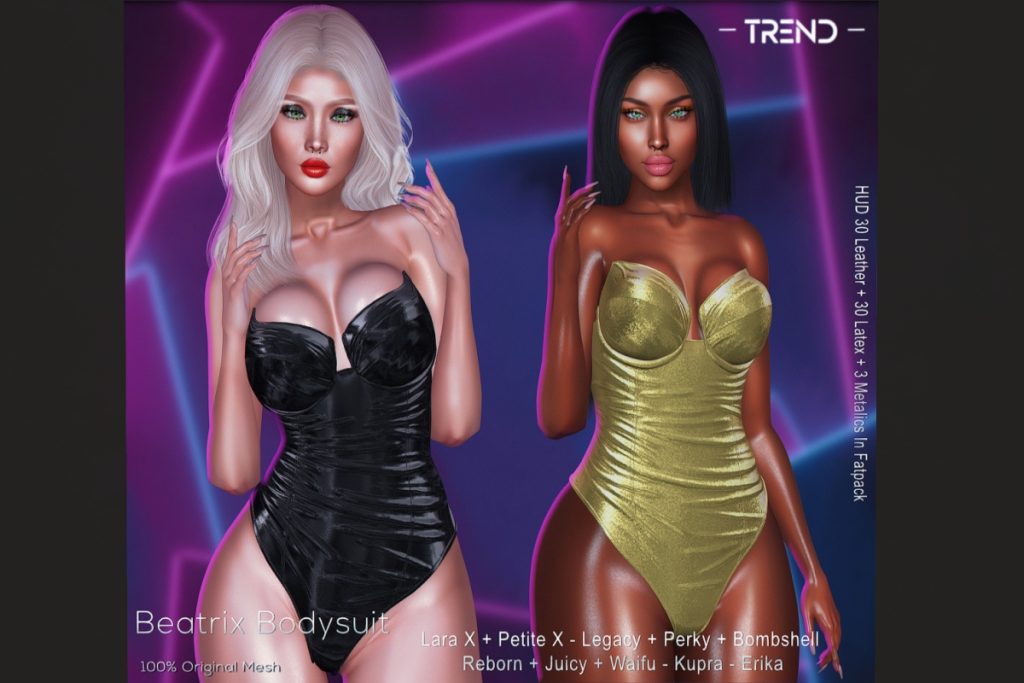 Beatrix Bodysuit - Erika/Legacy/MaitreyaX/Reborn/+mods, L$350 each/L$1799 FP