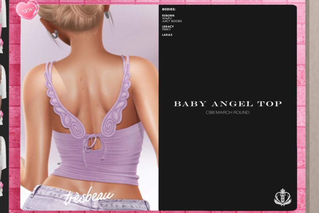 Baby Angel Top - Legacy/MaitreyaX/Reborn/+mods, L$288 each/L$1499 FP