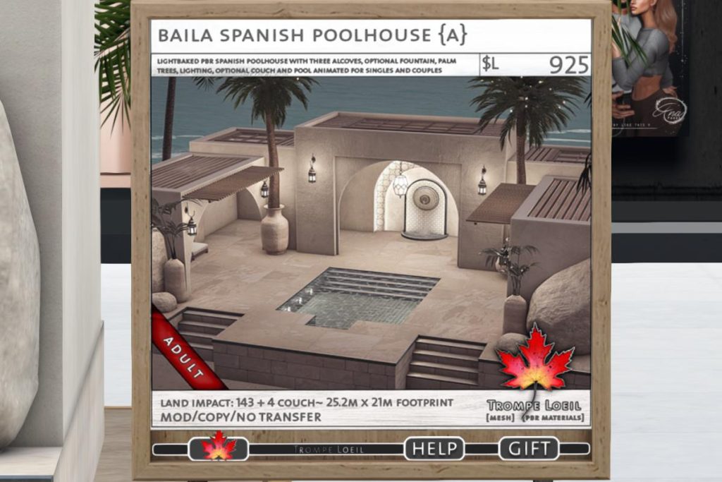 Baila Spanish Poolhouse, L$675 PG/L$925 Adult