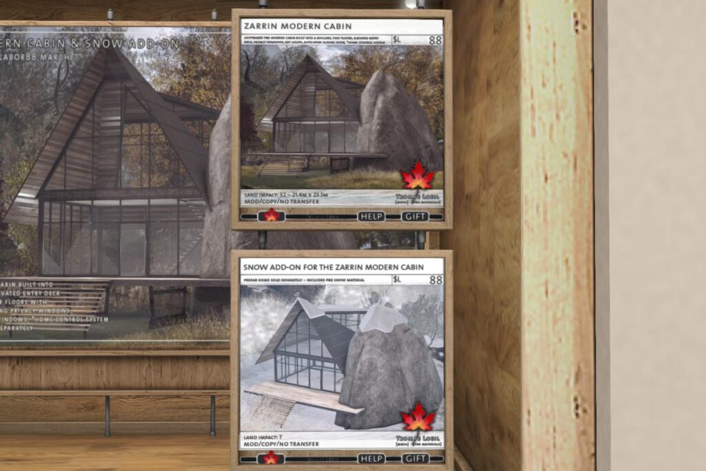 Zarrin Modern Cabin &amp; Snow Add-On, L$88 each