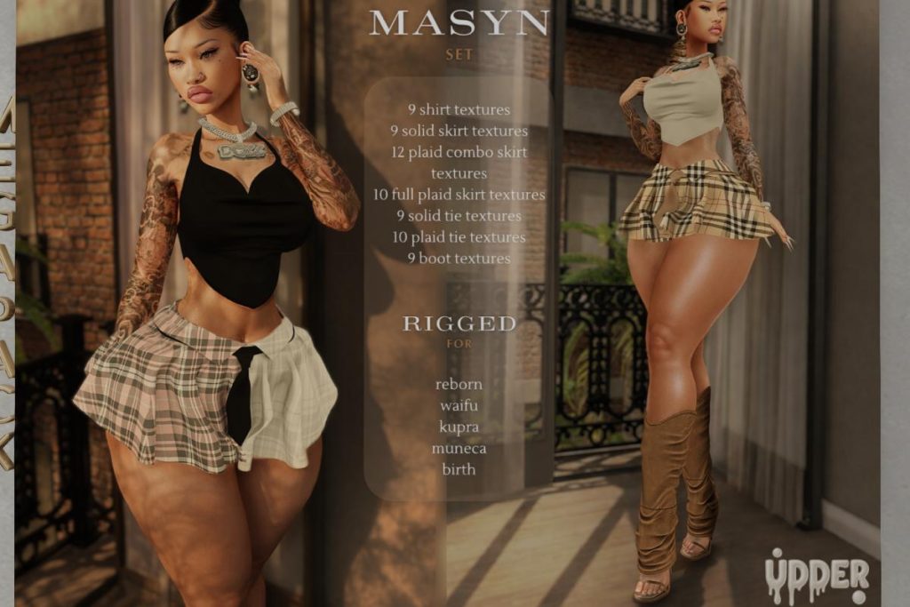 Masyn Shirt, Skirt, &amp; Boots - Birth/Inithium/Reborn/Yentements/+mods, L$300-L$350 each/L$500-L$899 each FP/L$2000 MP